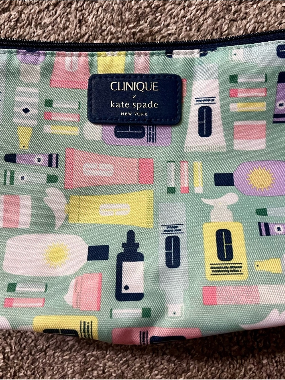 Travel Sizes Clinique Lot with x kate spade Women's Skincare Cosmetic Pouch - Picture 2 of 2